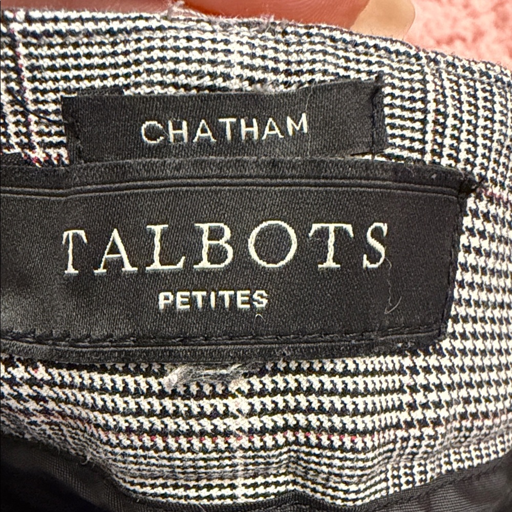 Talbots Classic Gray Ankle Plaid Women's Pants - Picture 9 of 12